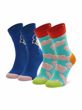 Set od 2 para dječjih visokih čarapa Happy Socks KCLO02-6300 Šarena