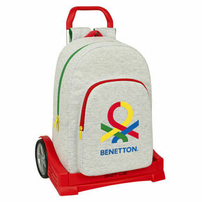 Školski Ruksak s Kotačima Benetton Pop Siva (30 x 46 x 14 cm)