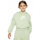 Dječji sportski pulover Nike Sportswear Club Fleece Crop Hoodie - honeydew/white