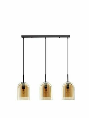 NOVA LUCE 9236740 | Velor Nova Luce visilice svjetiljka s mogućnošću skraćivanja kabla 3x E27 crno