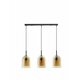 NOVA LUCE 9236740 | Velor Nova Luce visilice svjetiljka s mogućnošću skraćivanja kabla 3x E27 crno, jantar