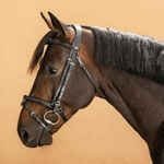 Oglavina s francuskim prekonosnim remenom za konje i ponije 580 od kože crna
