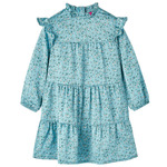 vidaXL Dječja haljina s dugim rukavima plava 116
