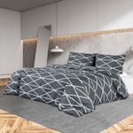 Set posteljine za poplun sivi 240x220 cm pamučni