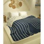 Bijelo-tamnoplavi prekrivač za bračni krevet 200x220 cm Twin - Oyo Concept