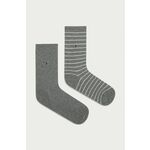 Set od 2 para ženskih visokih čarapa Tommy Hilfiger 100001494 Middle Grey Melange 035