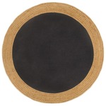 vidaXL Ukrasni tepih pleteni crni-prirodni 120 cm juta i pamuk okrugli