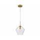 NOVA LUCE 9426731 | Prisma Nova Luce visilice svjetiljka s mogućnošću skraćivanja kabla 1x E27 zlatno, prozirno