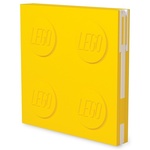 Žuta četvrtasta bilježnica s gel kemijskom olovkom LEGO®, 15,9 x 15,9 cm