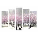 5-dijelna slika na platnu Cherry Blossom