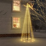 vidaXL Stožasto božićno drvce toplo bijelo 310 LED žarulja 100x300 cm