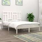 Okvir za krevet od masivne borovine bijeli 120 x 200 cm