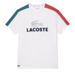 Muška majica Lacoste Ultra-Dry Printed Colour-Block Tennis T-Shirt - white/blue/pink