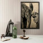 Drvena uokvirena slika, Elephant Baby