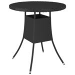 vidaXL Vrtni stol crni 70 x 70 x 73 cm od poliratana