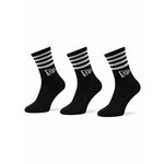 Set od 3 para unisex visokih čarapa New Era Stripe Crew 13113627 Black