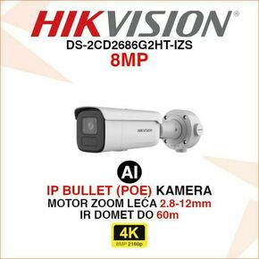 HIKVISION IP POE 4K ACUSENSE MOTOR ZOOM KAMERA DS-2CD2686G2HT-IZS