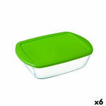 Pravokutna Kutija za Ručak s Poklopcem Pyrex Cook &amp; Store Zelena 1,1 L 23 x 15 x 7 cm Silikon Staklo (6 kom.) , 4572 g