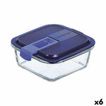 Hermetička Kutija za Ručak Luminarc Easy Box Plava Staklo (760 ml) (6 kom.) , 3099 g