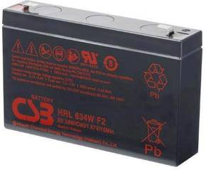 CSB Battery HRL 634W high-rate longlife HRL634W olovni akumulator 6 V 8.4 Ah olovno-koprenasti (Š x V x D) 151 x 99 x 34 mm plosnati priključak 6.35 mm bez održavanja