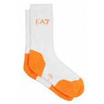 Čarape za tenis EA7 Unisex Knitted Socks 1P - white/orange