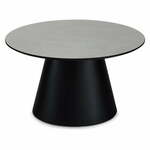 Crni/svijetlo sivi stolić za kavu s pločom stola u mramornom dekoru ø 80 cm Tango – Furnhouse