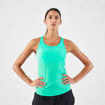 Majica bez rukava Kiprun 500 Comfort bešavna ženska zelena