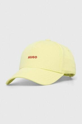 Pamučna kapa sa šiltom HUGO boja: žuta