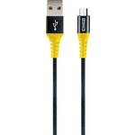 Schwaiger USB kabel USB 2.0 USB-A utikač, USB-Micro-B utikač 1.20 m crna, žuta odporan na paranje WKUM10511