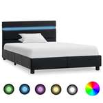 Okvir za krevet od umjetne kože s LED svjetlom crni 100x200 cm