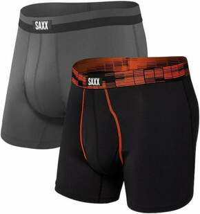 SAXX Sport Mesh 2-Pack Boxer Brief Black Digi Dna/Graphite L Donje rublje za fitnes