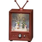 Konstsmide 4373-000 LED krajolik <em>TV</em> sa 3 snjegovića toplo bijela LED šarena boja mogućnost odabira napajanja, prekrivena snijegom, ispunjena vodom, s božićnim pjesmama
