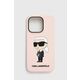 Karl Lagerfeld KLHCP14LSNIKBCP Apple iPhone 14 Pro hardcase pink Silicone Ikonik