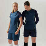 Majica dugih rukava za nogomet Slim-Cut ženska plava