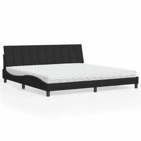 VidaXL Krevet s madracem crni 200x200 cm baršunasti