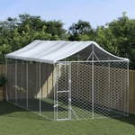 vidaXL Vanjski kavez za pse s krovom srebrni 3x6x2,5 m pocinčani čelik