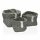 Set of Stackable Organising Boxes Versa Stars Grey Polyester Textile Fusion 3 Pieces