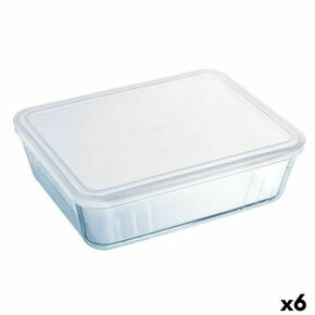 Pravokutna Kutija za Ručak s Poklopcem Pyrex Cook &amp; Freeze 19 x 14 x 5 cm 800 ml Providan Silikon Staklo (6 kom.)