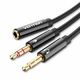 Vention 2x 3.5mm Male to 4 Pole 3.5mm Female Audio Cable 0.3M Black ABS Type VEN-BBTBY