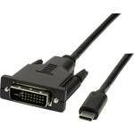 LogiLink USB-C™ / DVI adapterski kabel USB-C® utikač, DVI-D 24+1-polni utikač 1.80 m crna UA0331 USB-C™ Display kabel