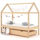 Okvir za dječji krevet s ladicom od masivne borovine 80x160 cm