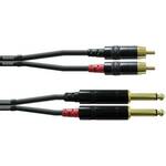Cordial CFU 6 PC audio adapterski kabel [2x 6,3 mm banana utikač - 2x muški cinch konektor] 6.00 m crna