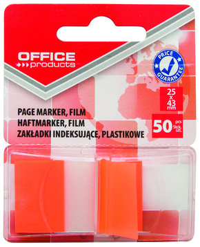 Zastavica 25x43mm 50 listova film poluprozirni Office products narančasta