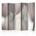 Paravan u 5 dijelova - Tulips fine art - black and white II [Room Dividers] 225x172