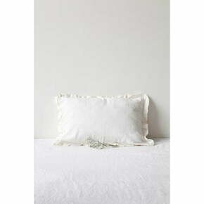 Bijela lanena jastučnica s naboranim rubom Linen Tales