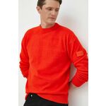 Pulover s dodatkom vune Calvin Klein za muškarce, boja: crvena - crvena. Pulover iz kolekcije Calvin Klein izrađen od glatke pletenine. Model izrađen od izuzetno ugodnog materijala na dodir.