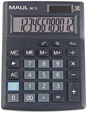 Maul MC 12 stolni kalkulator crna Zaslon (broj mjesta): 12 baterijski pogon