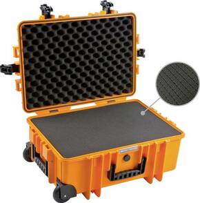 Crno-bijeli kofer za vanjski transport tip 6700 narančaste boje s pjenom od kocke