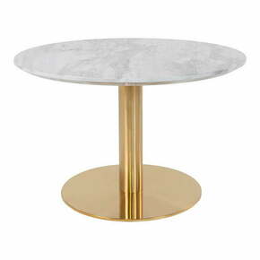 Bijeli/u zlatnoj boji okrugli stolić za kavu s pločom stola u mramornom dekoru 70x70 cm Bolzano – House Nordic