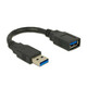 DELOCK USB 3.0 Produžni kabel Crno 15cm 82776